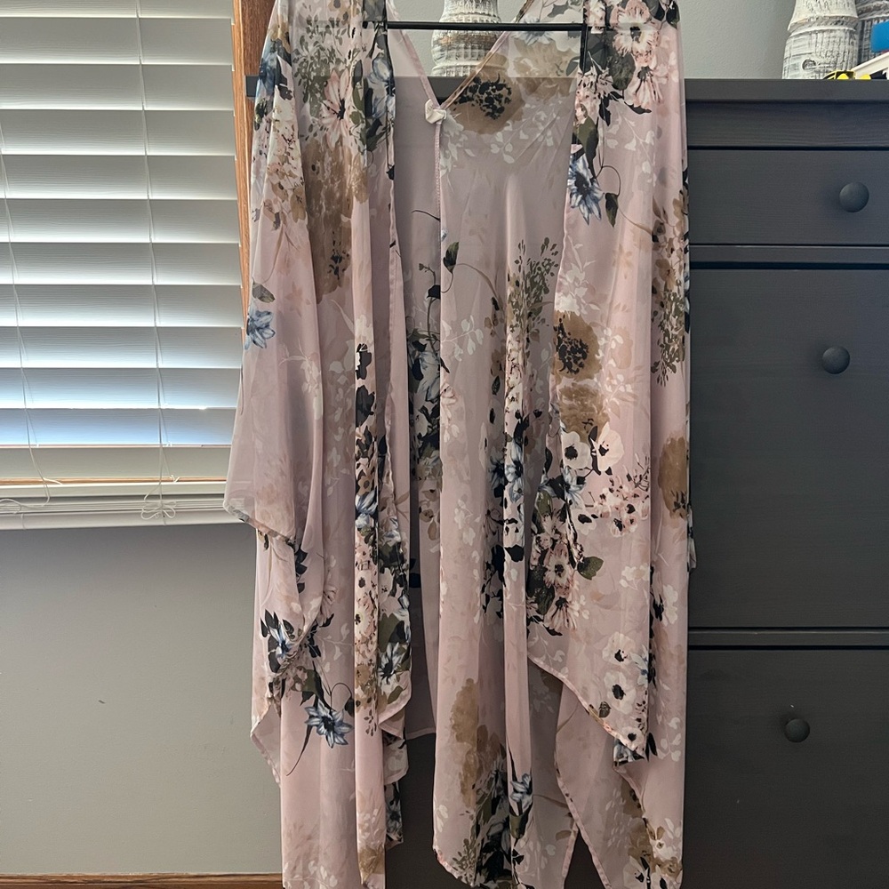 Pinkblush Floral Kimono Cardigan